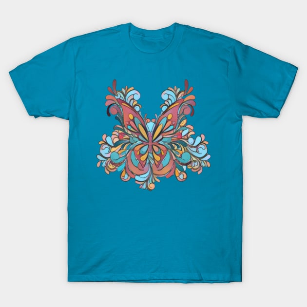 Ornate Butterfly T-Shirt by AlondraHanley